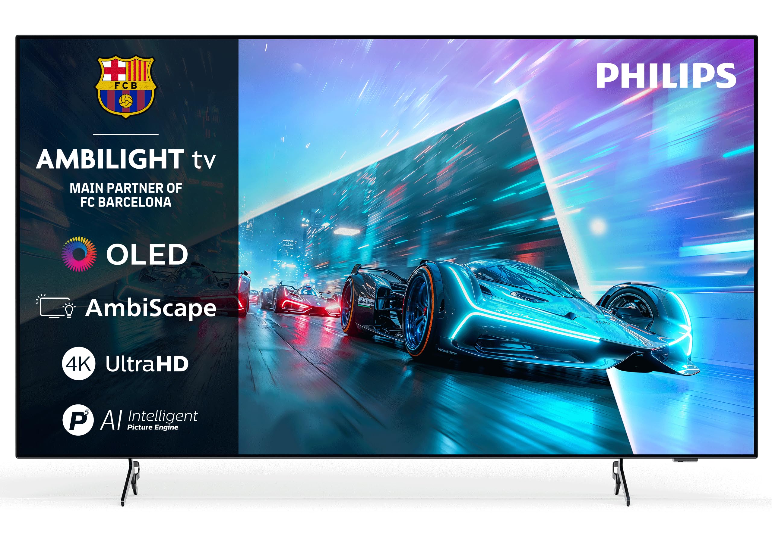 PHILIPS Ambilight TV 65OLED761/12 téléviseur Intelligent OLED 4K, 65 Pouces