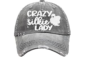 Women's Crazy Silkie Chicken Lady Hat, Embroidered Baseball or High Ponytail Cap