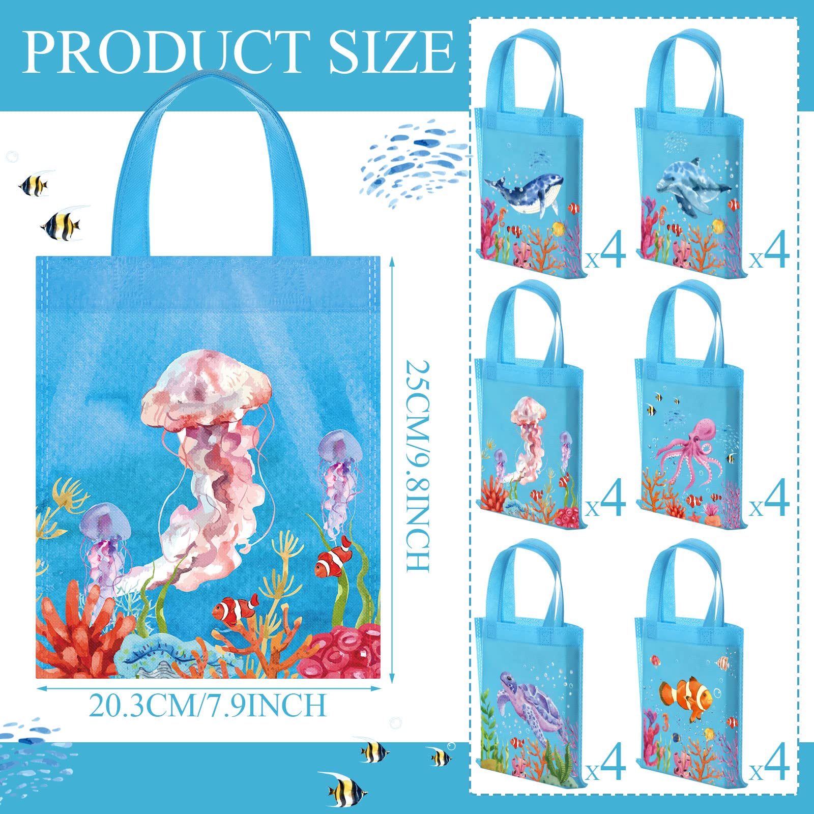 25 Pcs Under The Sea Party Favor Bags Bulk Ocean Animals...