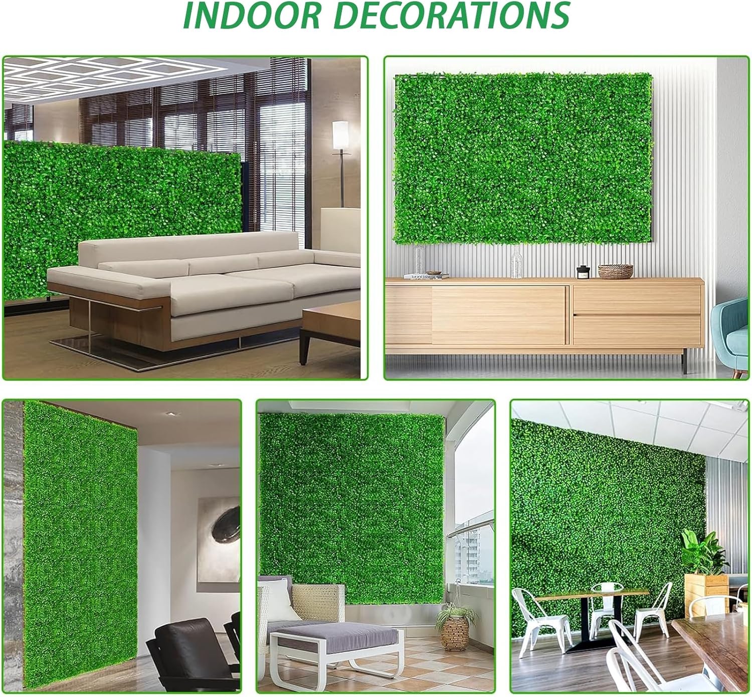 6/12pcs Artificial Hedges Panels, Greenery Wall Backdrop Vivid Colors Substantial Layers Includes Cable Ties, Artificial Hedge Panels for Photo Booths Garden Walls Event Backdrops(F,6pcs)
