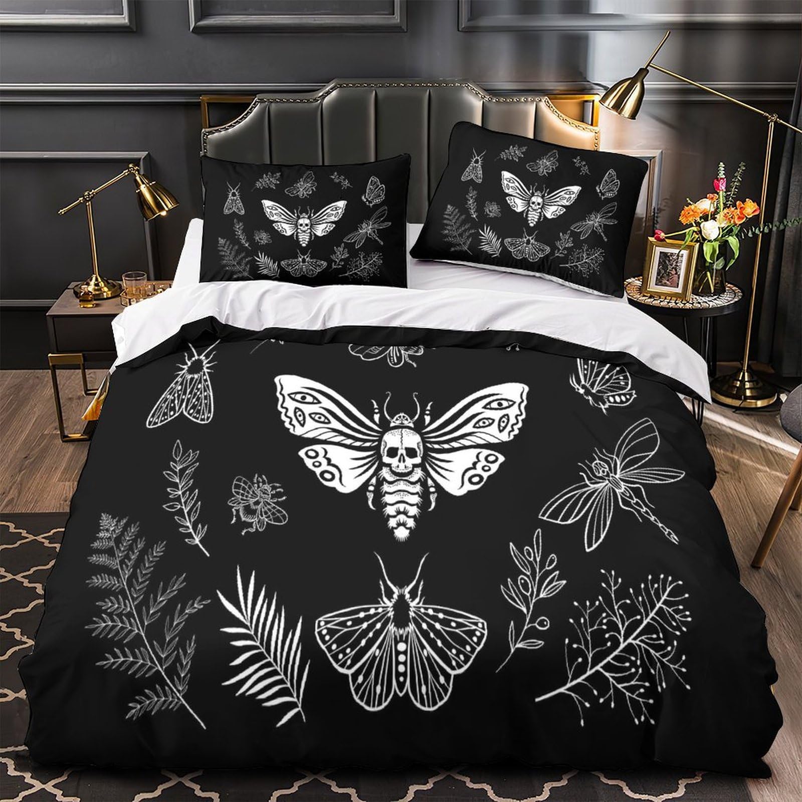 Housse de couette insectes pour chambre d'enfant, le style nature en microfibre douce 140x200
