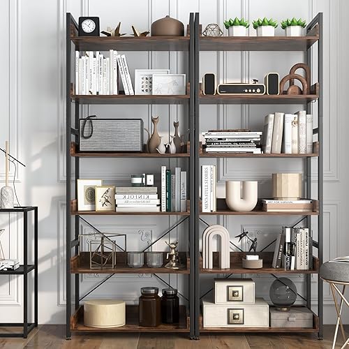 Miniatura 4 de Tangkula Estantería de 6 niveles, estantería industrial de 70 pulgadas de alto con estantes abiertos y 4 ganchos, estante de almacenamiento con