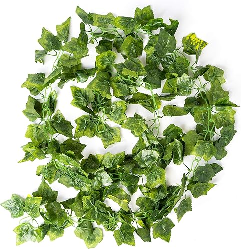 Miniatura 2 de Simply Elegant Guirnalda de follaje de vid de hojas de uva de seda artificial, guirnalda de vegetación artificial para decoración de habitaciones,