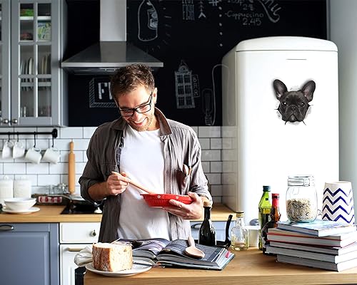 Miniatura 3 de Winston & Bear Calcomanías 3D para perros de bulldog francés, paquete de 2, decoración de bulldog francés, regalos de bulldog francés negro