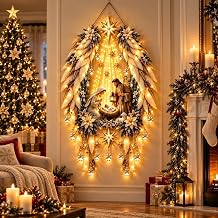 Bethlehem Star of Faith Lighted Nativity Wall Decor, Glowing Christmas