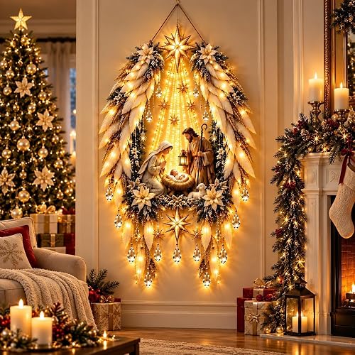 Bethlehem Star of Faith – Lighted Nativity Wall Decor, Glowing