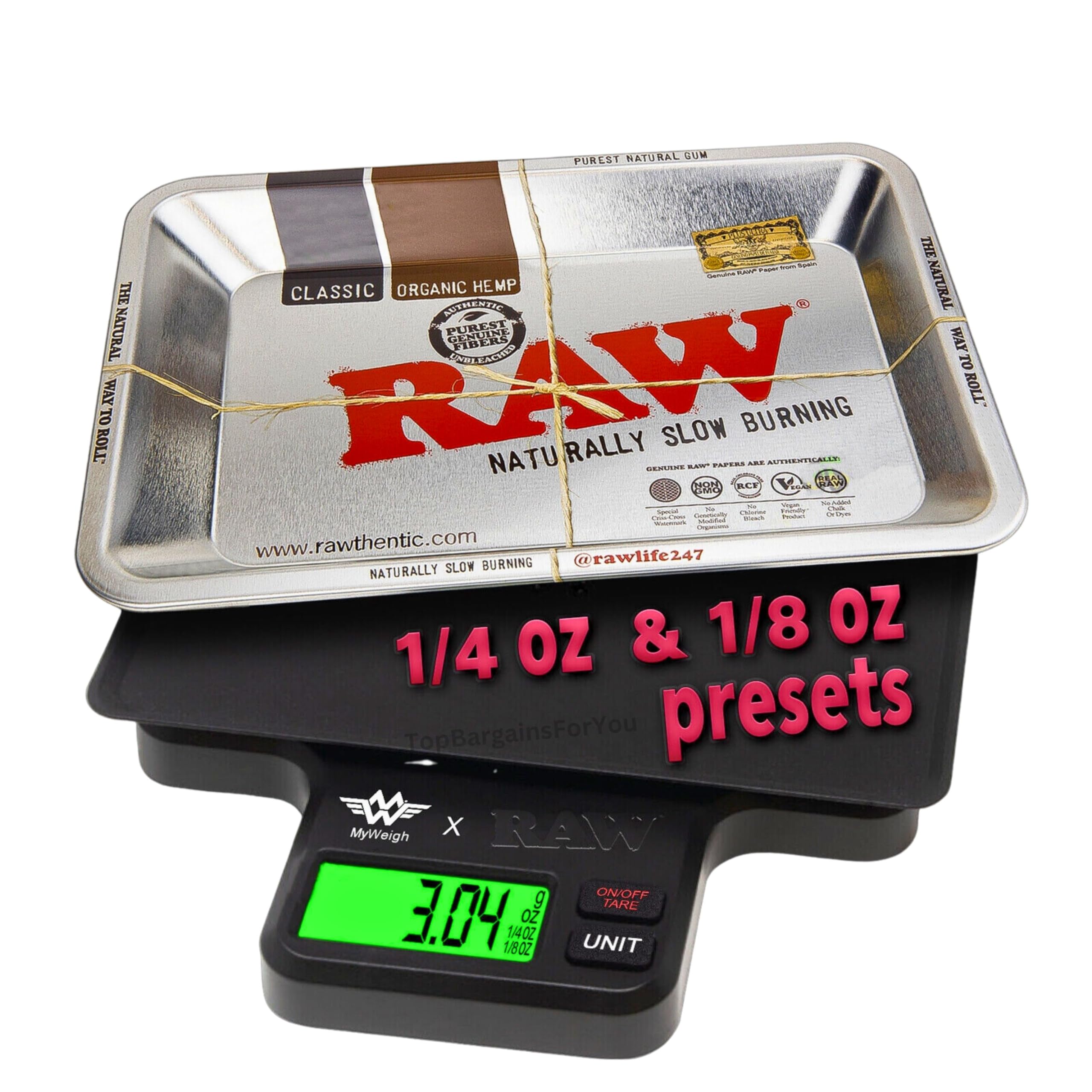 My Weigh X RAW Digital Scale with 21cm Mini RAW Rolling Tray