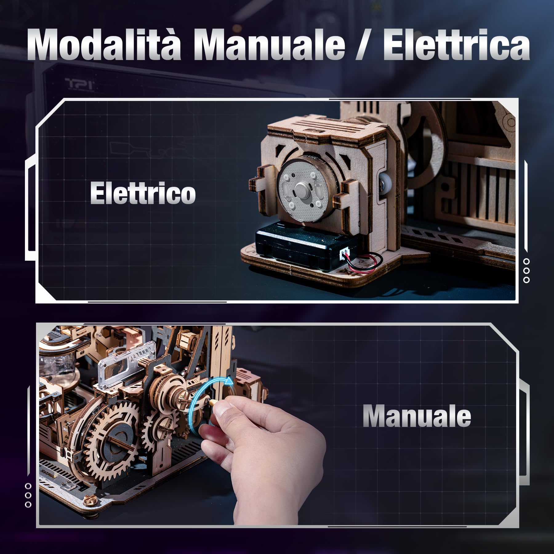 ROBOTIME Porto Spaziale delle Biglie, Modello Meccanico in Legno, LGC01