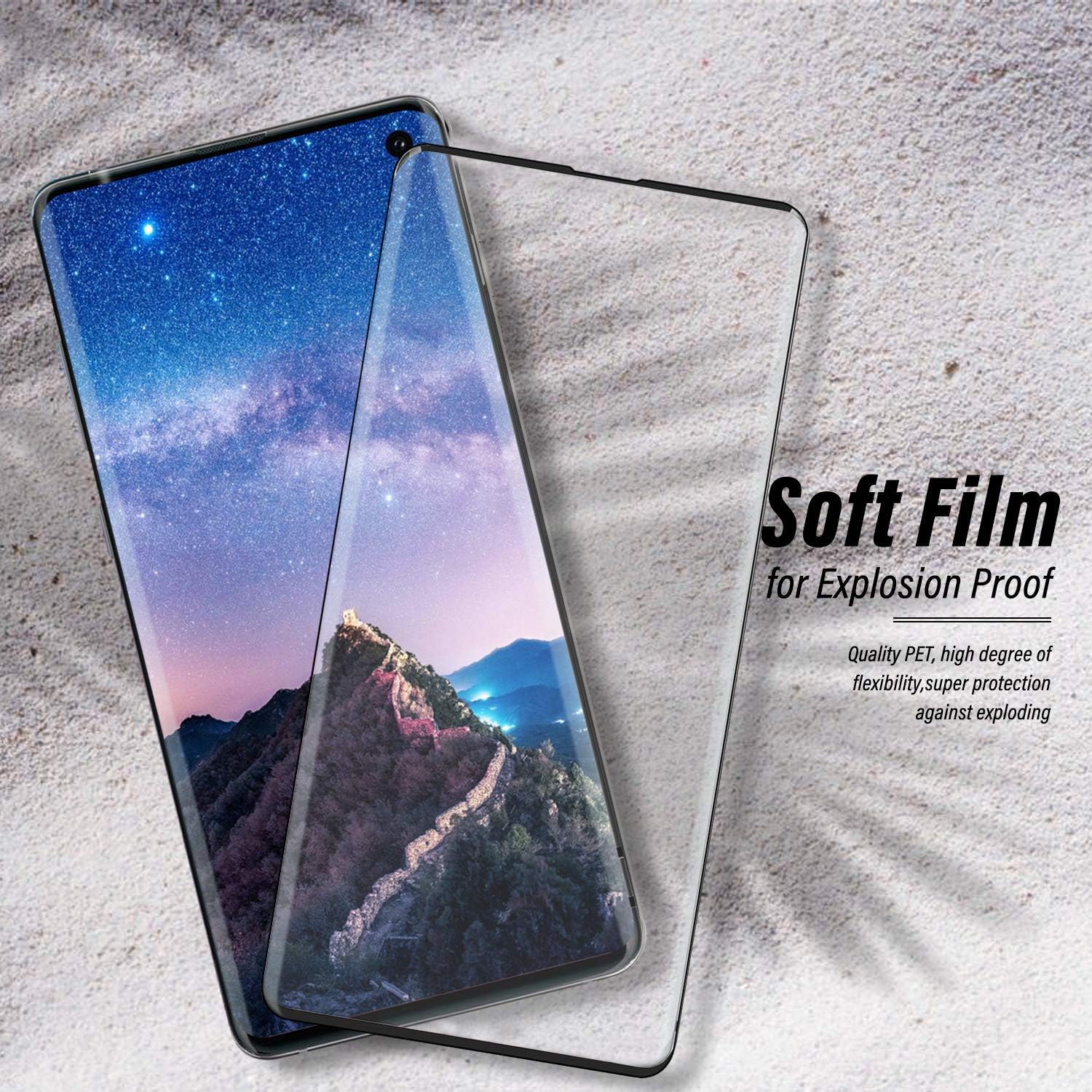 Galaxy S10 Screen Protector,Full Coverage Tempered Glass[2 Pack] [Anti-Scratch][High Definition][Designed for Ultrasonic Fingerprint] Tempered Glass Screen Protector Suitable for Galaxy S10