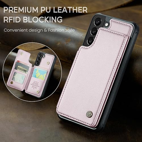 Miniatura 8 de Vinich Funda tipo cartera para Samsung Galaxy S22 Plus con soporte para tarjetas, bloqueo RFID, ranuras de crédito, soporte a prueba de golpes, para