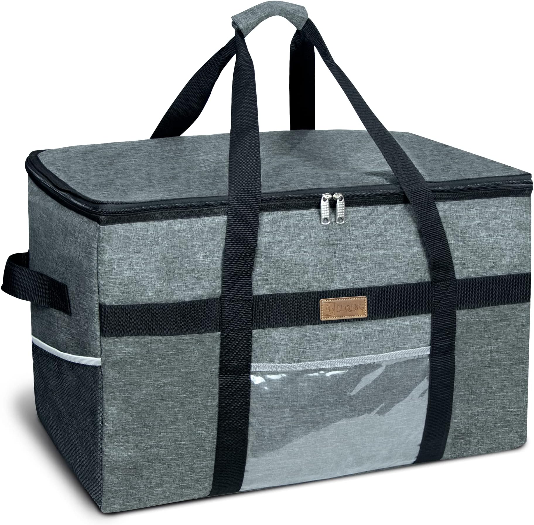 LIQING Premium Insulated Food Delivery Bag Waterproof Catering Supply Bag 24" x 14" x 15" For Hot Food Delivery Uber Eats, Postmates, Doordash, Home Shopping, Lunch Container Stores...