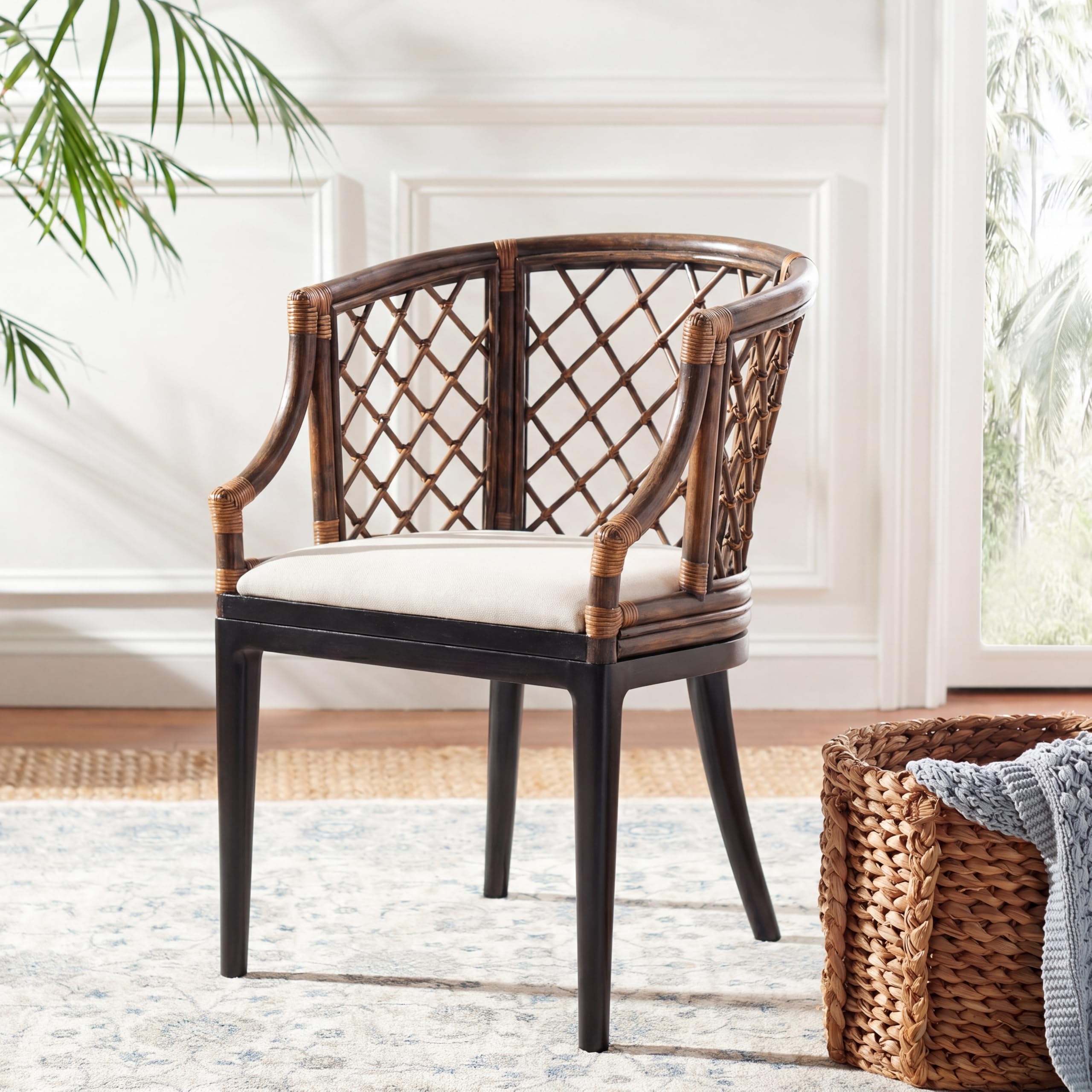 SAFAVIEH Carlotta Rattan Arm Chair