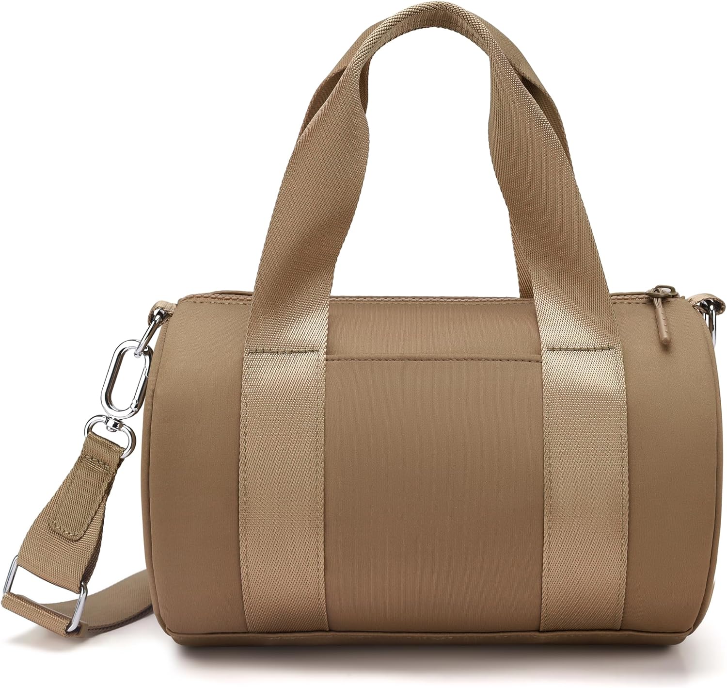 FODOKO mini Gym Bag for Women, barrel purse,Crossbody Duffel Bags Handbag from Gym to Travel (Brown)