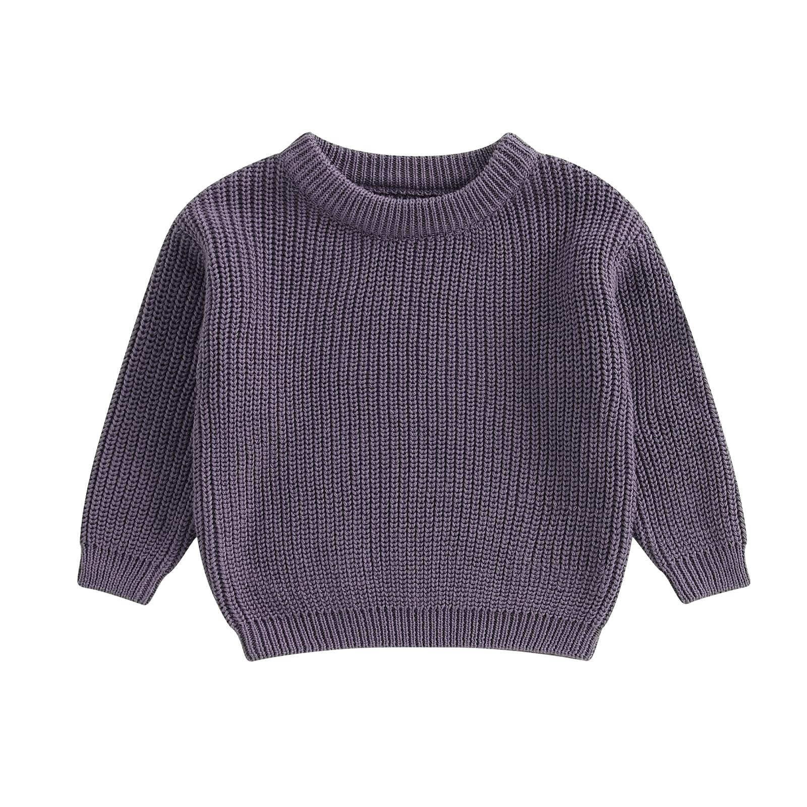 Geagodelia Toddler Baby Boy Girl Warm Sweater Long Sleeve Crew Neck Solid Color Knitted Pullovers Tops Knit Jumpers Sweatshirt Chunky Knitwear Fall Winter Clothes Outfits — view 24