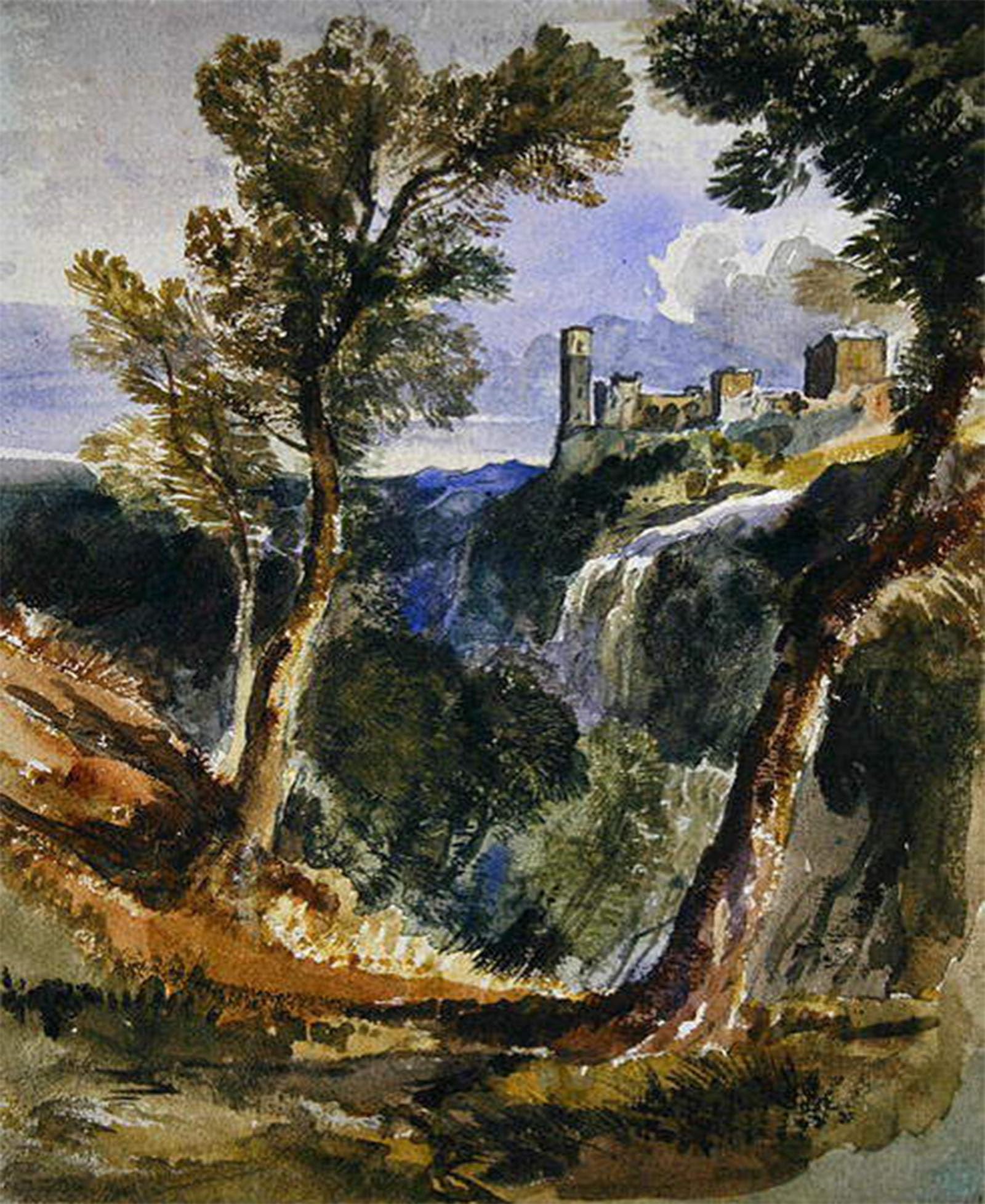 ARTXLXXBN Famous Prints Artwork Pictures Poster Painting Art Tivoli by William Muller Artwork Landscape Pictures for Home Decor 60x90cm