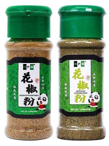 Polvo de maíz rojo Sichuan de alta calidad + pimienta verde, 1.08 onzas cada uno, una especia adormecedora, pimientos szechuan rojos y verdes para Polvo de maíz rojo Sichuan de alta calidad + pimienta verde, 1.08 onzas cada uno, una especia adormecedora, pimientos szechuan rojos y verdes para