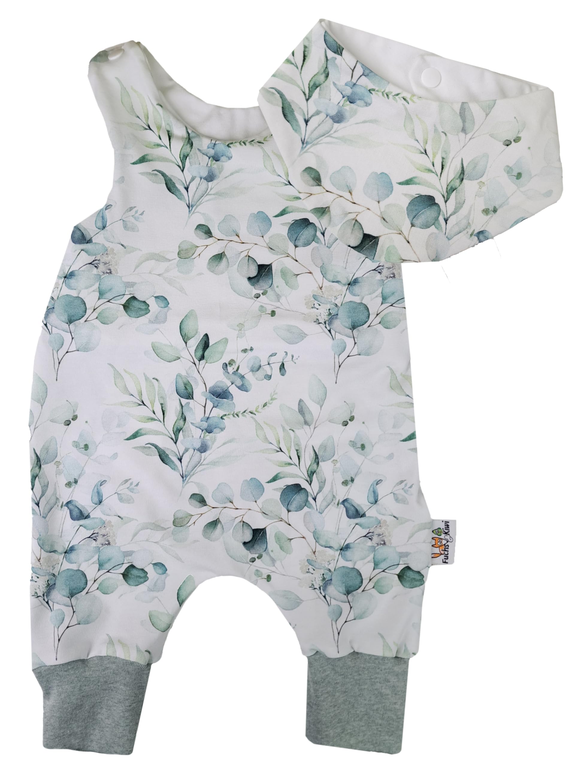 Fuchs & Kiwi Baby Strampler Set mit Halstuch für Neugeborene Jungen & Mädchen - Öko-Tex, Handmade in Berlin - Baby Erstausstattung mit Babylätzchen - Für jede Jahreszeit