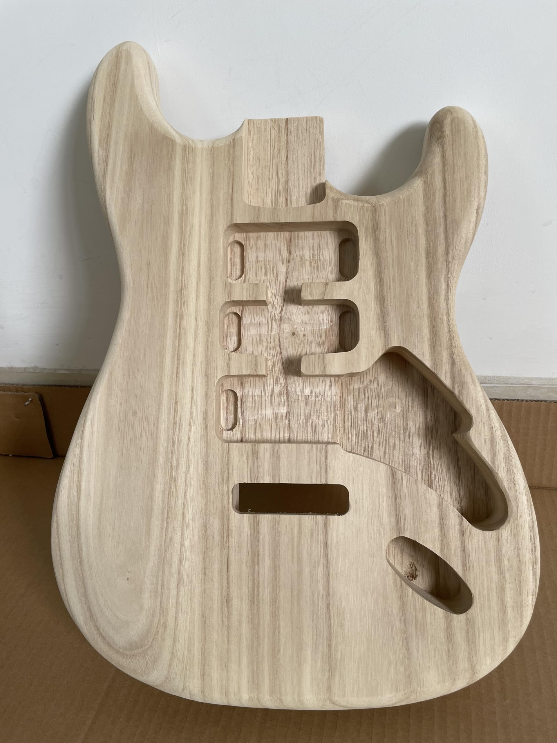 DIY Handcrafted Guitar Body Candlenut Wood Electric Guitar Body Guitar Barrel Replacement Parts for ST Style Guitars Unfinished Parts H-S-H