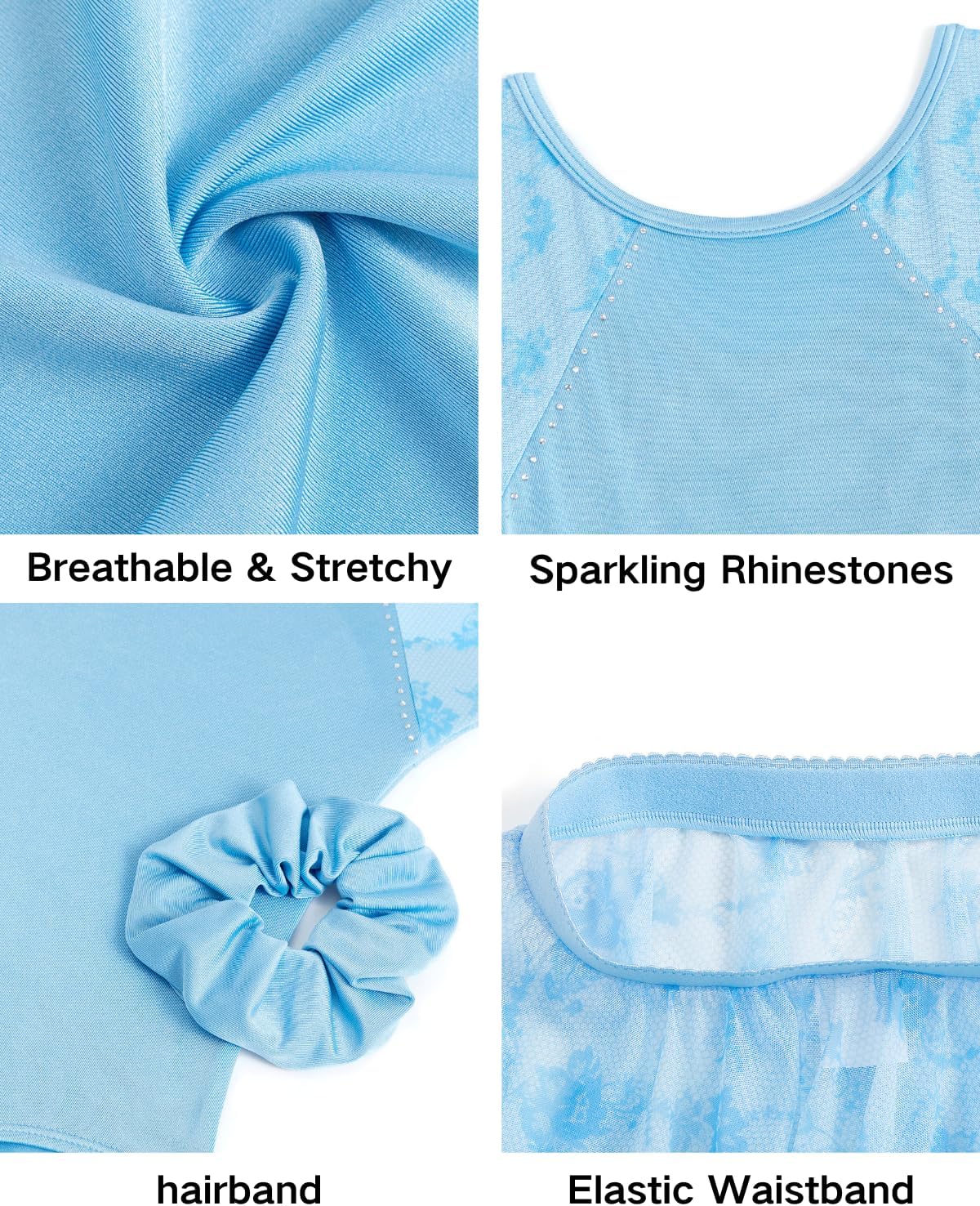 JiAmy Girls Ballet Leotards Long Sleeve Mesh Toddler Dance Leotard Combo with Removable Skirt - Image 7