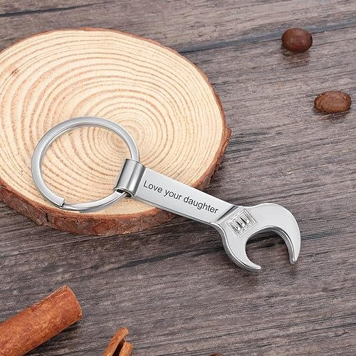 Miniatura 6 de Lovejewelry Llavero personalizado para abridor de botellas, llavero personalizado para abridor de botellas de cerveza, grabado cualquier texto,