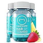 SugarBearPro Hair Vitamin Gummy 3 Month Supply Extra Strength Biotin 6000mcg, Growth for Men & Women, Vegan Vitamin B12, MSM, Inositol, Omega 3, Elderberry, Certified Kosher, Halal, Cruelty-Free