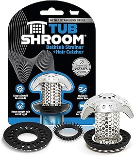 TubShroom Ultra Revolutionary Bath Tub Drain Protector Hair Catcher/Strainer/Snare Stainless Steel, Single Pack
