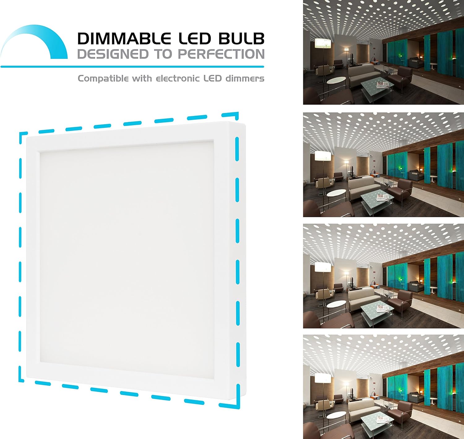 Westgate LED Square Flush Mount Ceiling Light - Dimmable Flush Mount Fixture - Energy Star Rated - 120V Damp Location Rated - High Lumen - Aluminum Housing (17W 3000K Warm White)