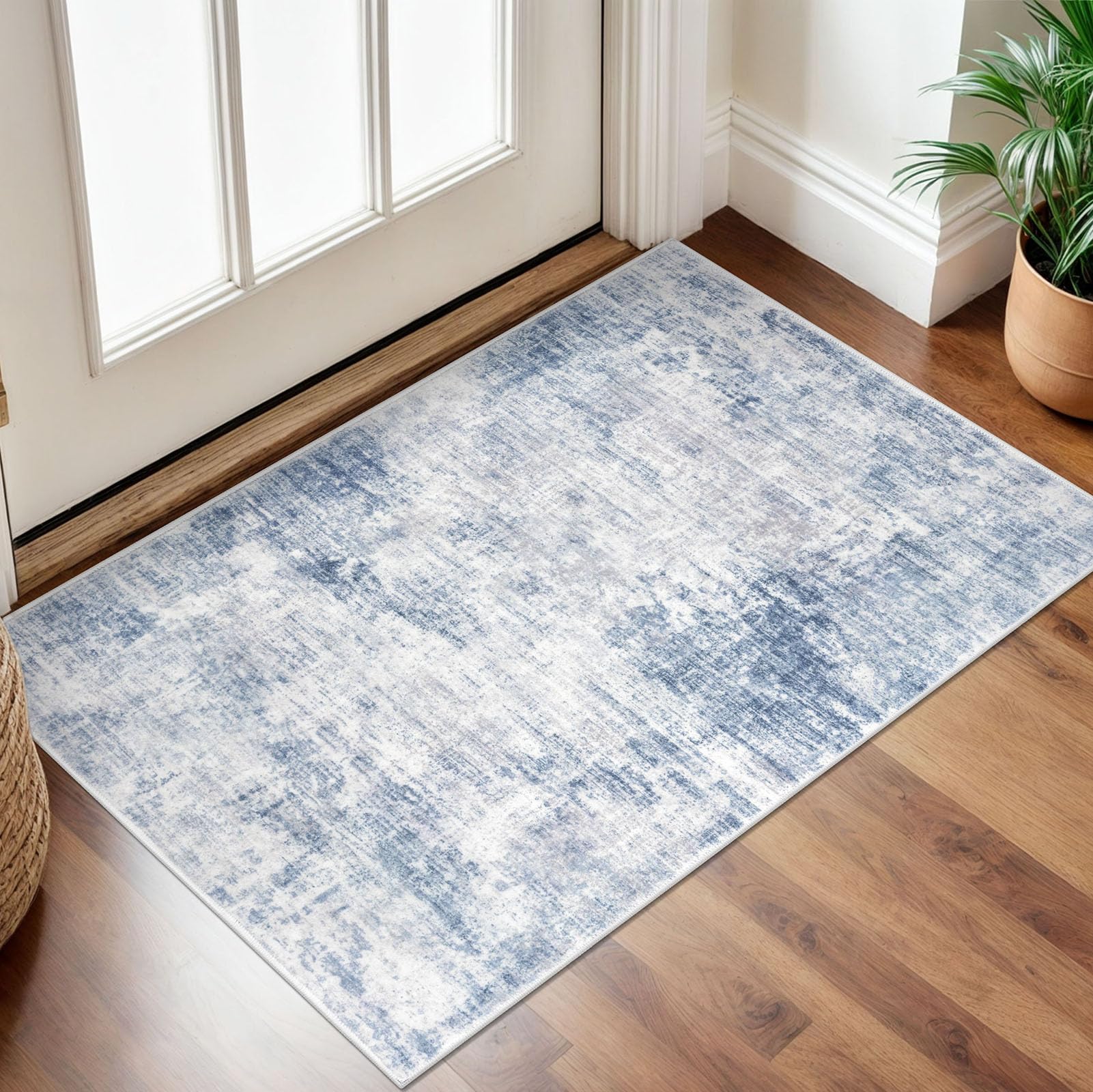IOHOUZE Small Abstract Area Rug 2x3 Ft Entryway Rugs Washable Door Mat Indoor Entrance, Rubber Backed Throw Rugs, Printed Non Slip Floor Carpet for
