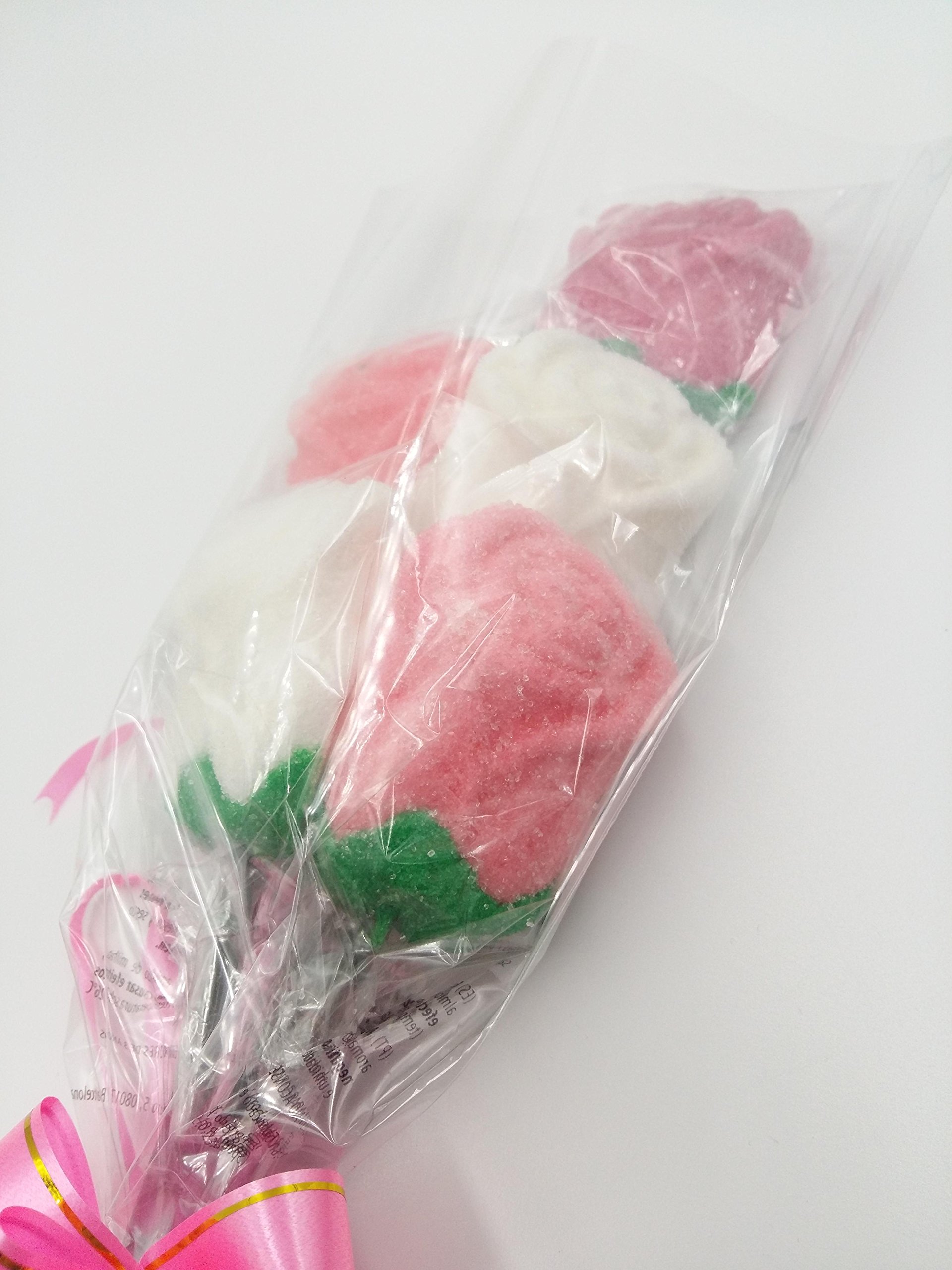 Ramo de rosas de espuma dulce marshmallow golosina gominola - San Valentín