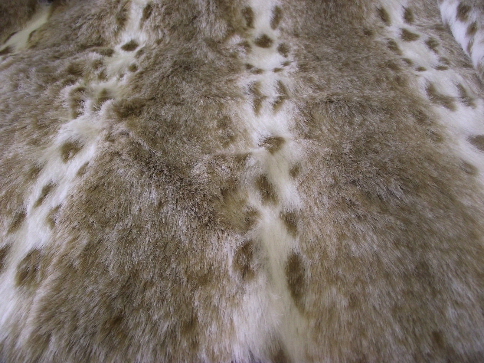 Luxury Animal Faux Fur Fabric Material Brown Lynx, 1/4Mtr - 75cmx50cm