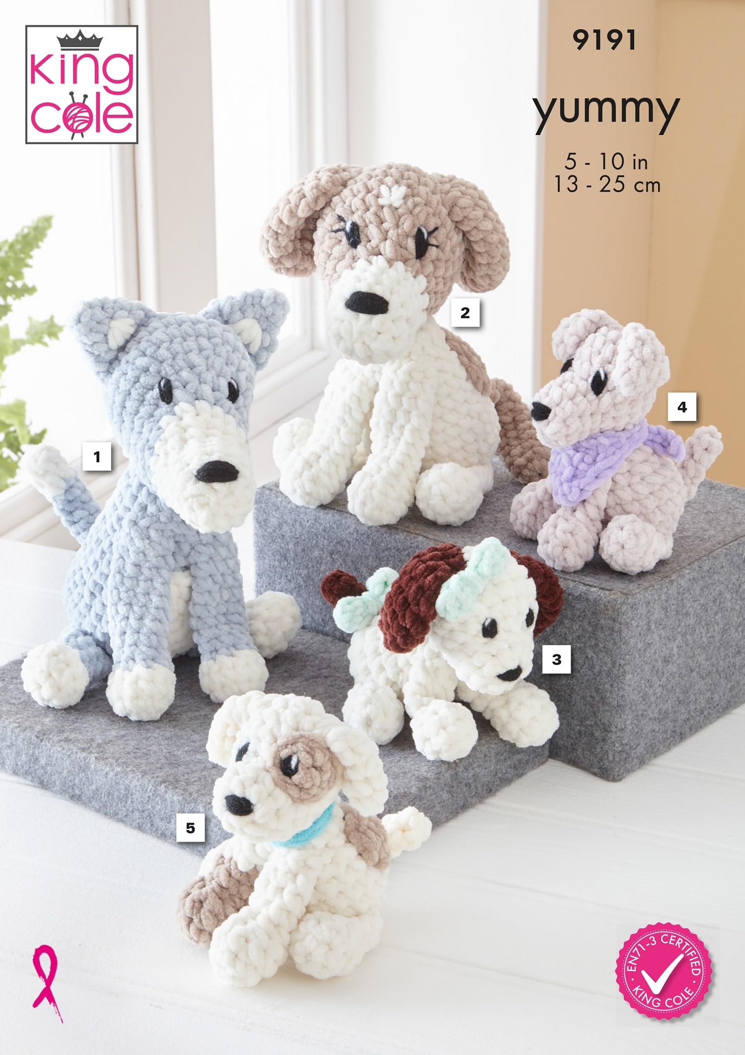Dogs in King Cole Yummy and Dollymix DK (9191)