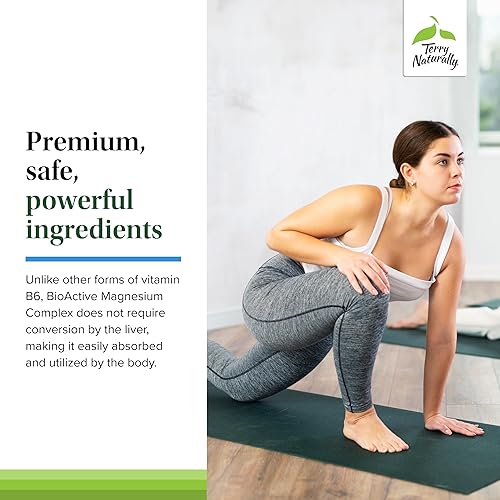 Miniatura 5 de Terry Naturally Complejo de magnesio BioActive - 120 cápsulas veganas - Suplemento de vitamina B6, zinc y magnesio - Apoya la salud cardíaca, sin