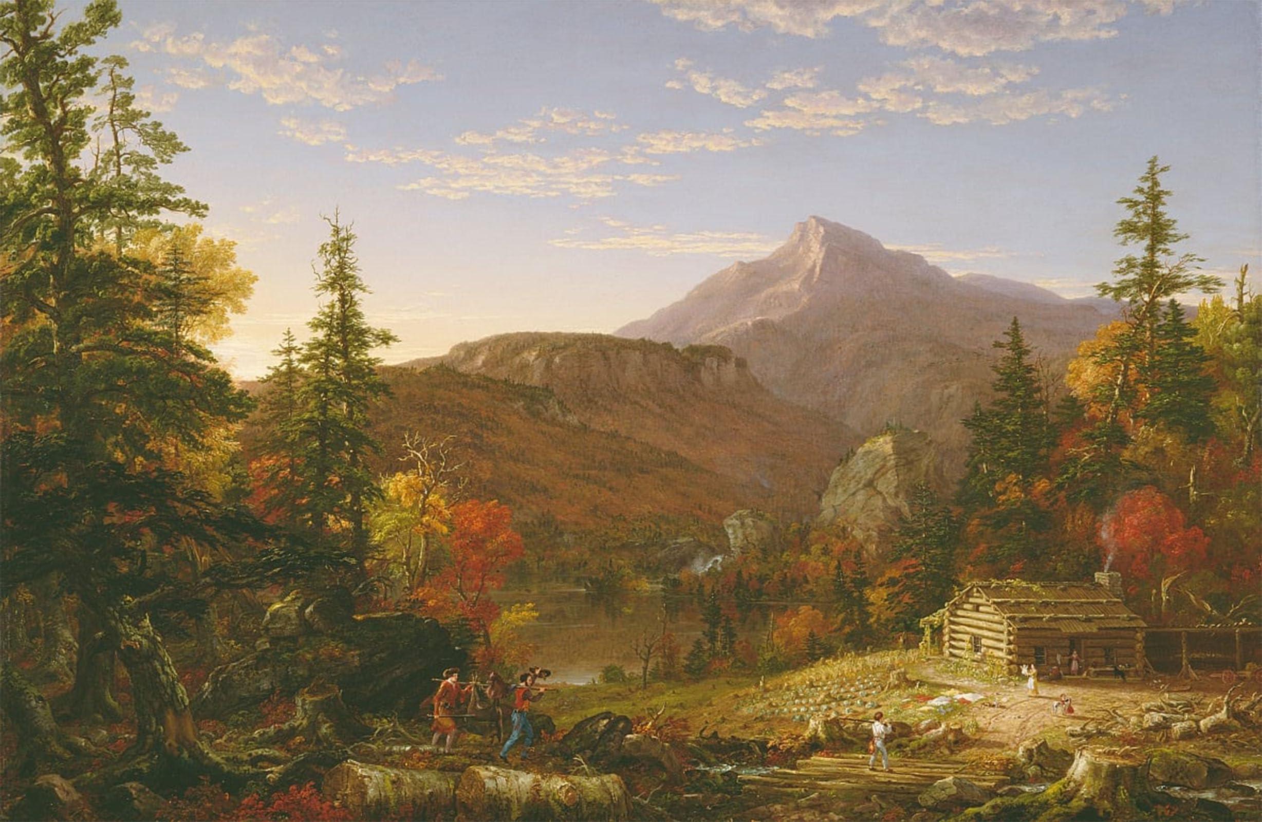 Tableaux graffiti art mural Le retour du chasseur Thomas Cole 60x90cm