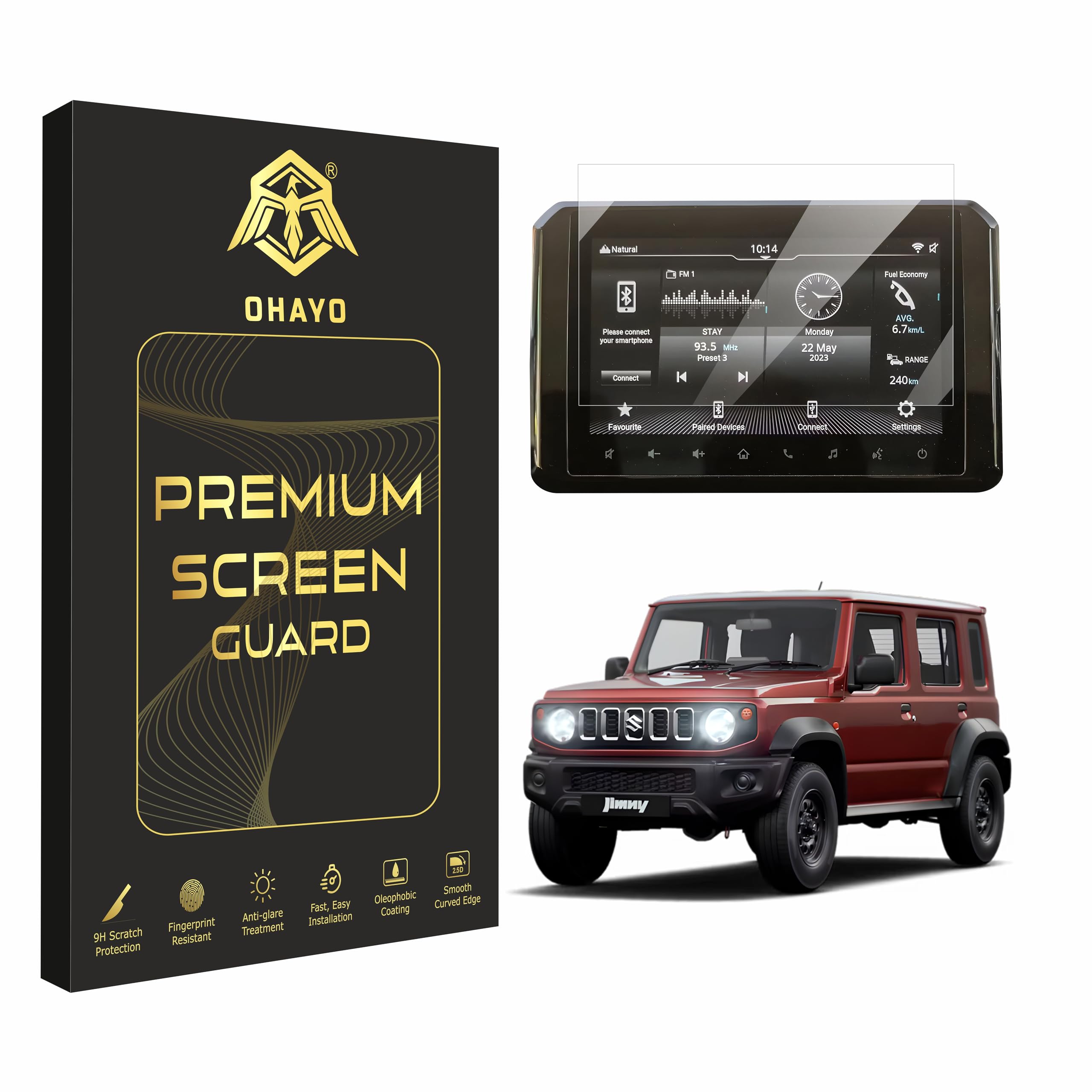 OHAYO Premium Screen Protector for Maruti Suzuki Jimny 2023 (Alpha Variant) 9-Inch GPS Infotainment Touch Display Guard | Scratch & Smudge Protection | Car Music System Screen Accessory | Non-Tempered Film-image-43