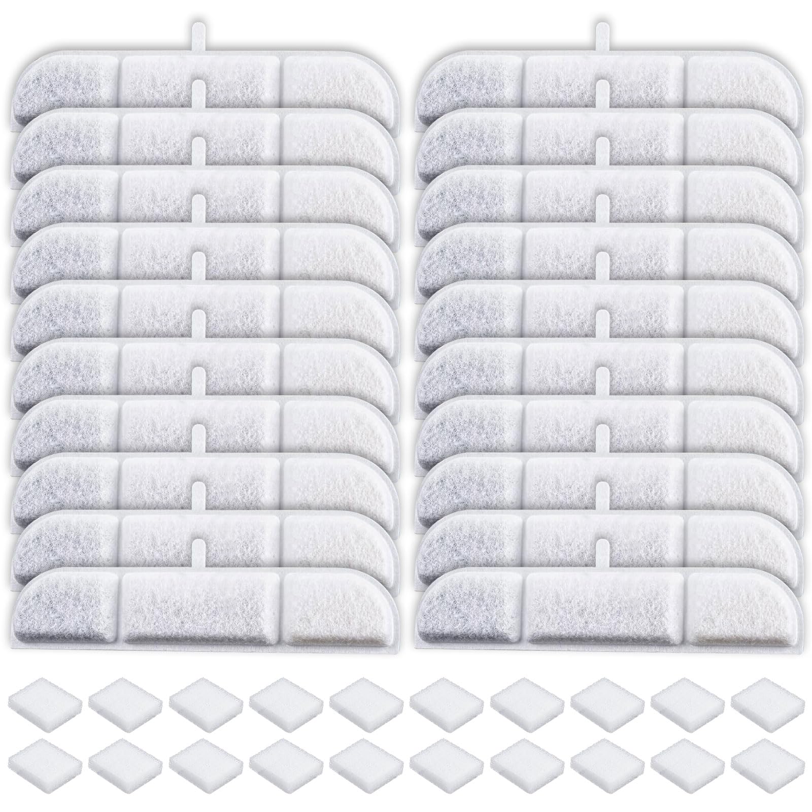 20 Packs Replacement Filters for DownyPaws Pet Wireless Cat Water Fountain 84oz/2.5L, Filter for Cat and Dogs Water Fountain DPWFP6(20 filter + 20