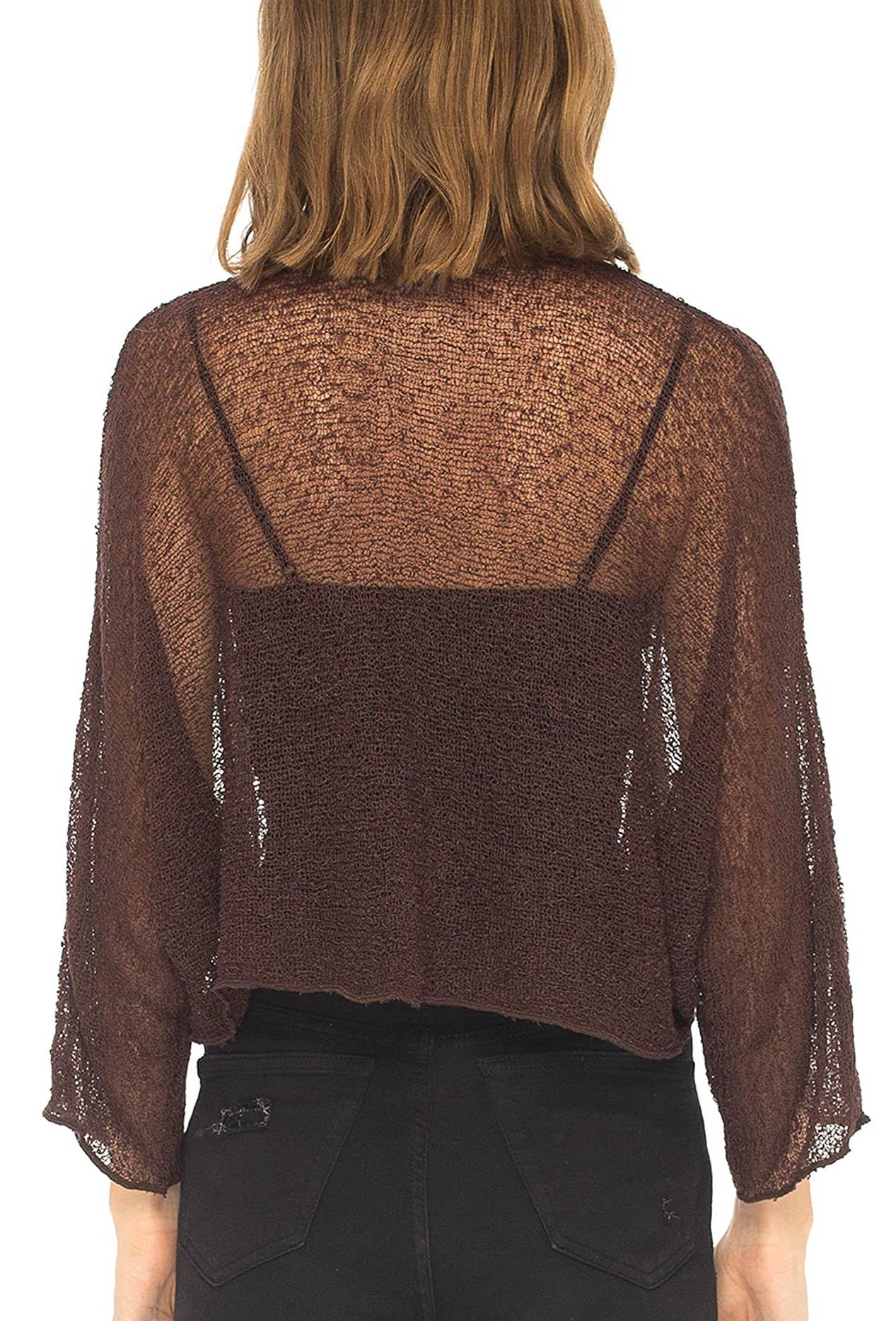 SHU-SHI - Camicetta Trasparente - Effetto a Maglia - Donna