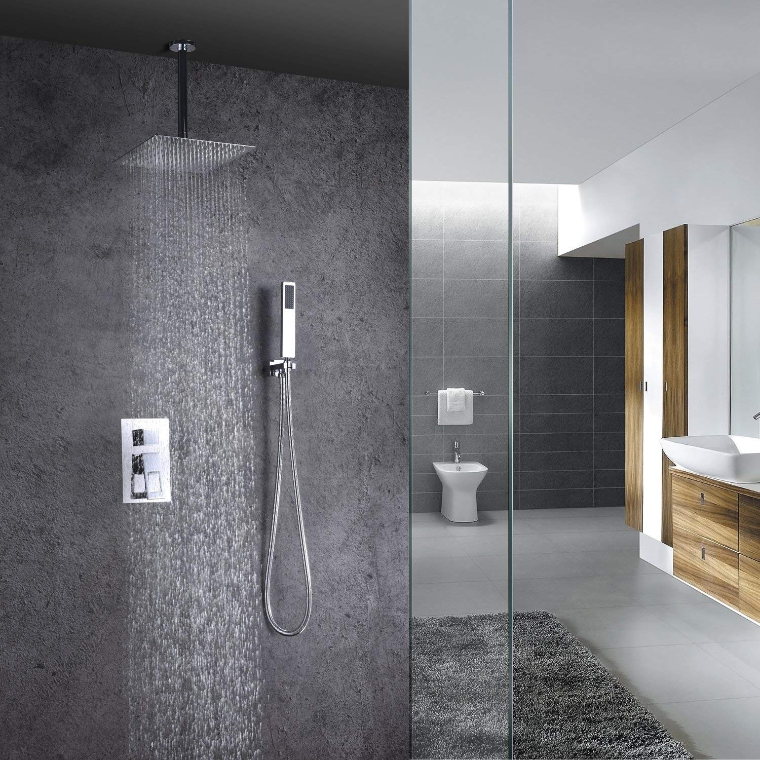 Sistema Doccia a soffitto S3220CI-10 + Rubinetto da Bagno a Parete S1389CI-V2