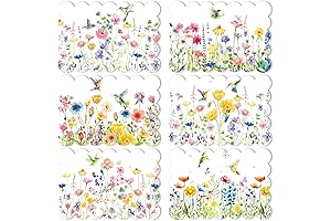 Set of 6 Pcs Watercolor Flowers Placemats 12 x 17 Inches