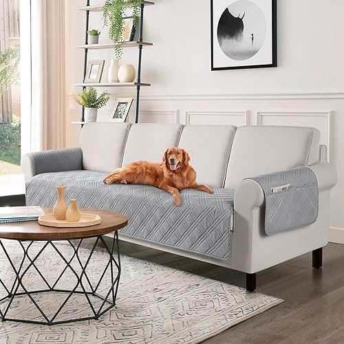Miniatura 19 de TAOCOCO Fundas de sofá impermeables extragrandes para mascotas y perros con respaldo antideslizante, fundas para asientos de sofá con bolsillo para