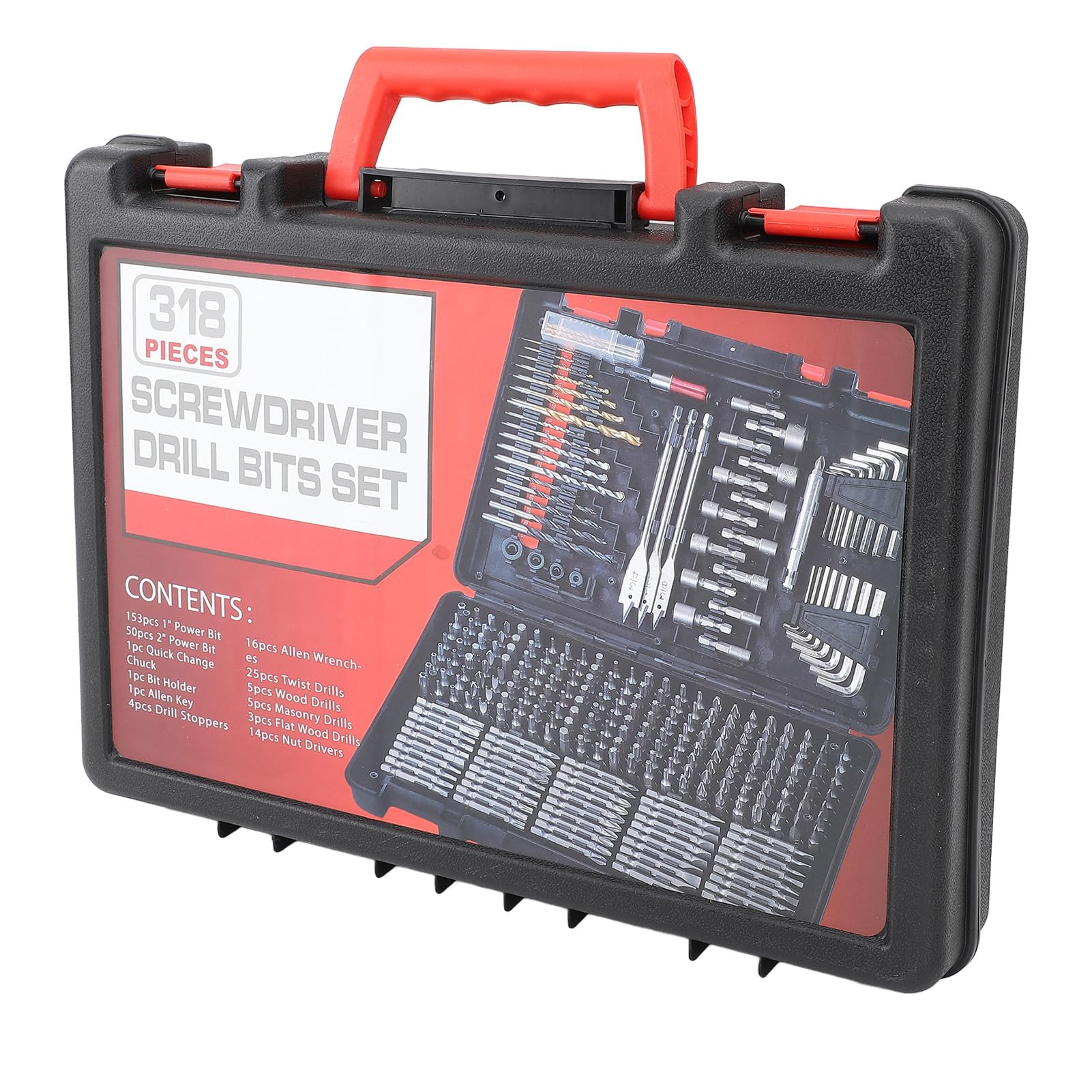 Juego de 318 piezas de puntas de destornillador y brocas de taladro, set multiusos para reparación y mantenimiento, kit completo de brocas para taladro y destornillador con caja de