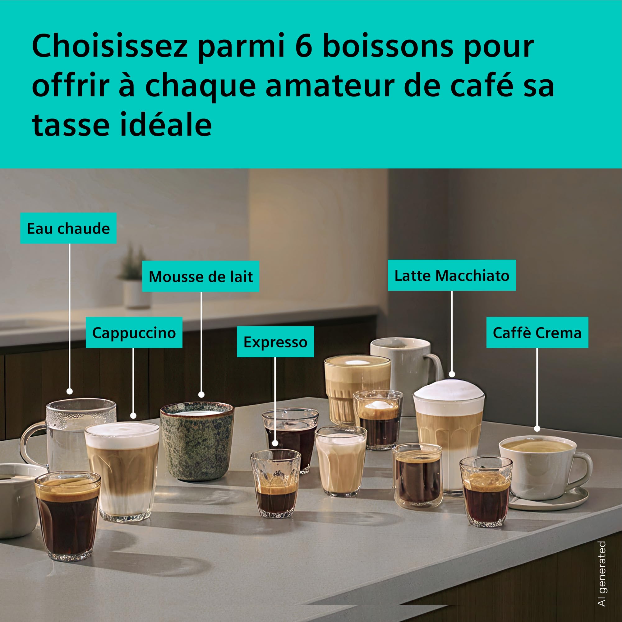 SIEMENS EQ500 iAroma, machine à café automatique avec broyeur intégré, commandes tactiles pour 6 boissons et personnalisation rapide, nettoyage facile, noir, TP551E07
