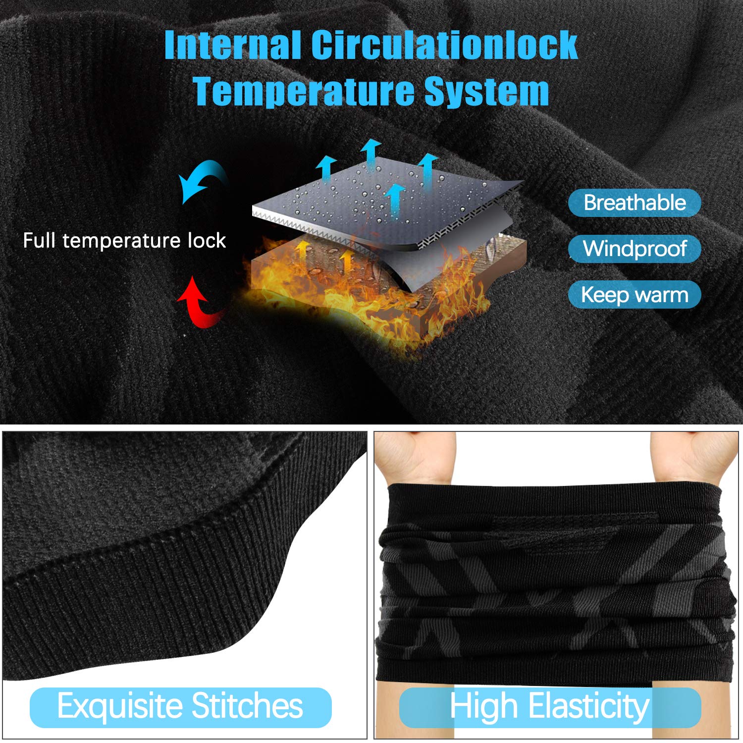 ENONEO Scaldacollo Running Termico Uomo Donna Traspirante Antivento Scaldacollo Sportivo Elastico Sciarpa Scaldacollo Tubolare Inverno Passamontagna Sci Copricollo Moto Bandana Bici Ciclismo