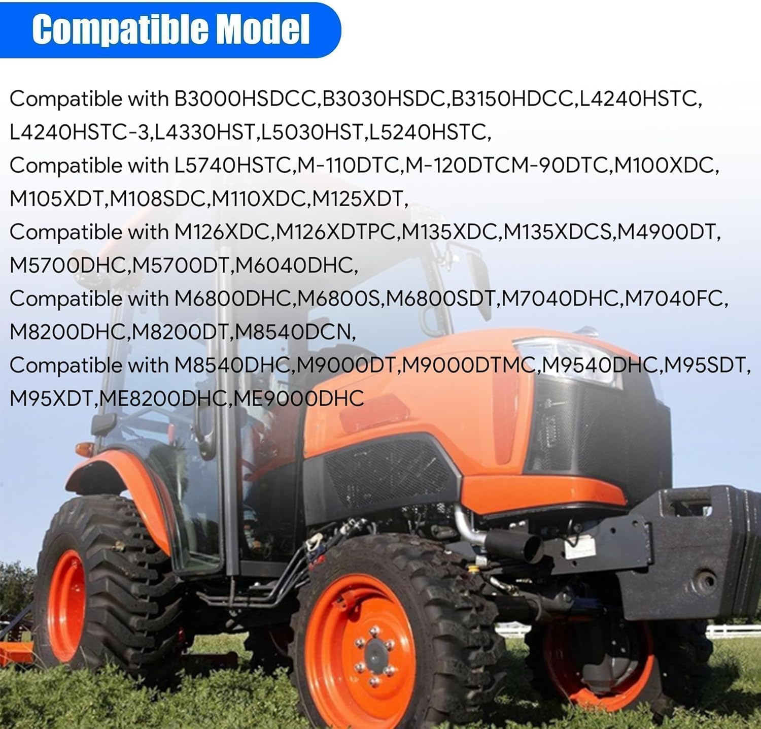 3F260-53342 2PCS Rear View Mirror Fit for Kubota Tractor M7060 L4240HSTC L5740HSTC M100XDC M110XDC B2650 L3240 LX2610 M-1100 Wide Angle Curved Mirror#3F26053342