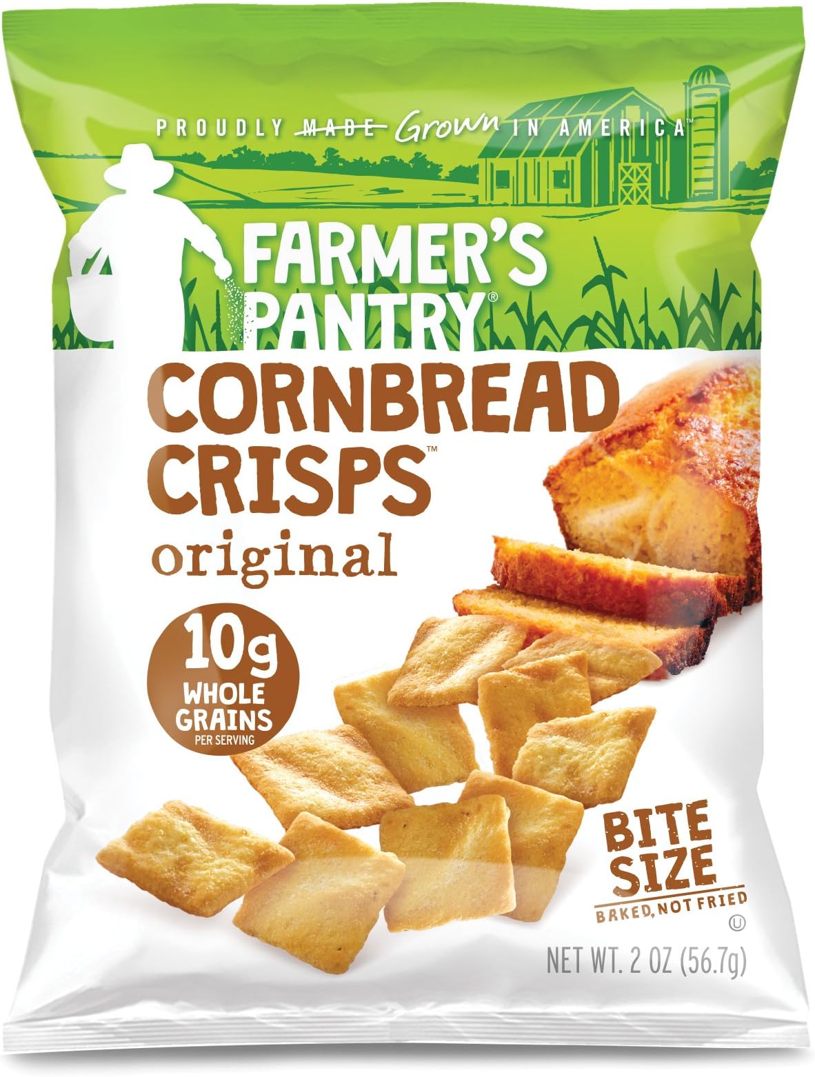 Farmer's Pantry Original Cornbread Crisps, Original, 2 Ounce (Pack of 8)