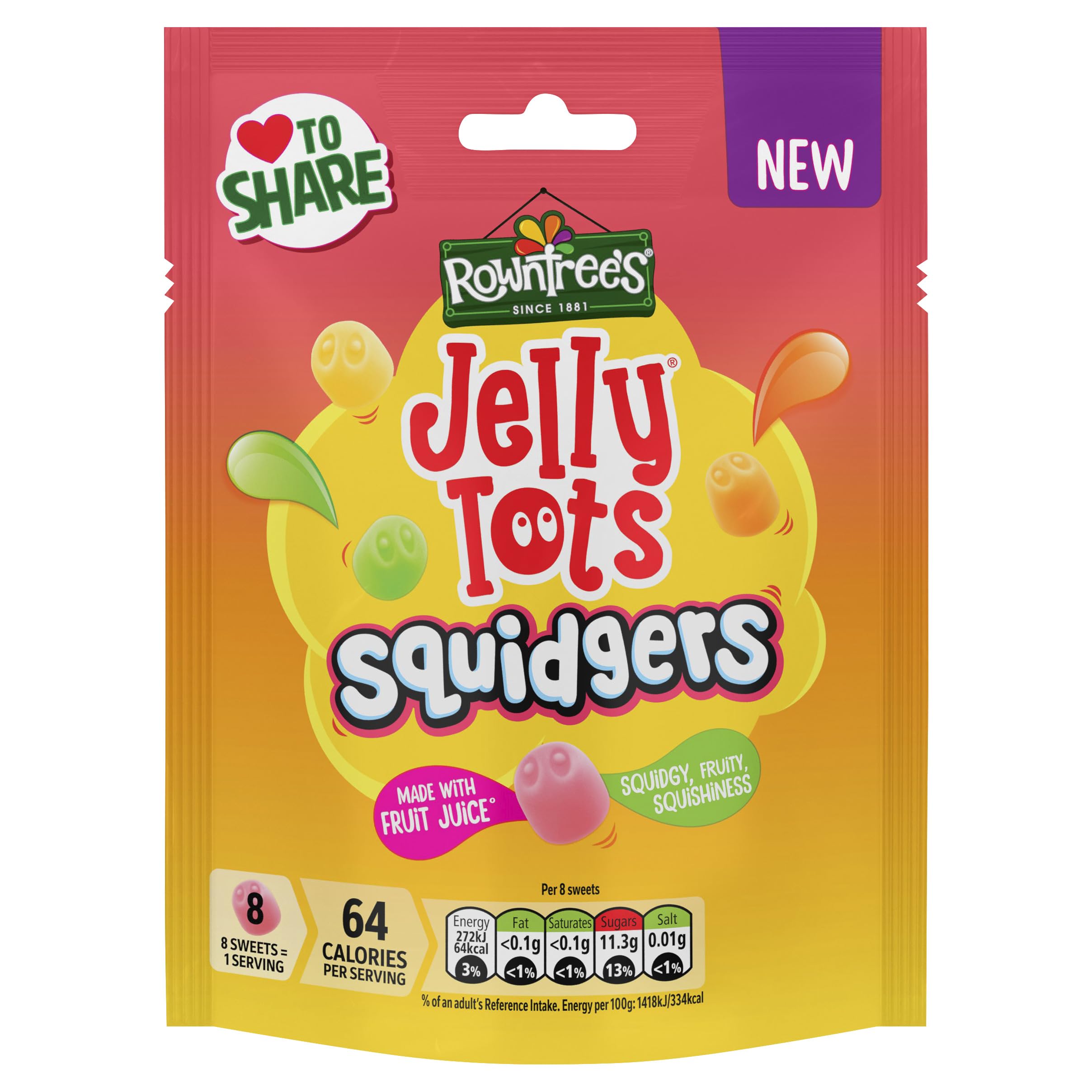 Discount Dragon Orange Rowntree's Jelly Tots Squidgers Sweets Sharing Bag