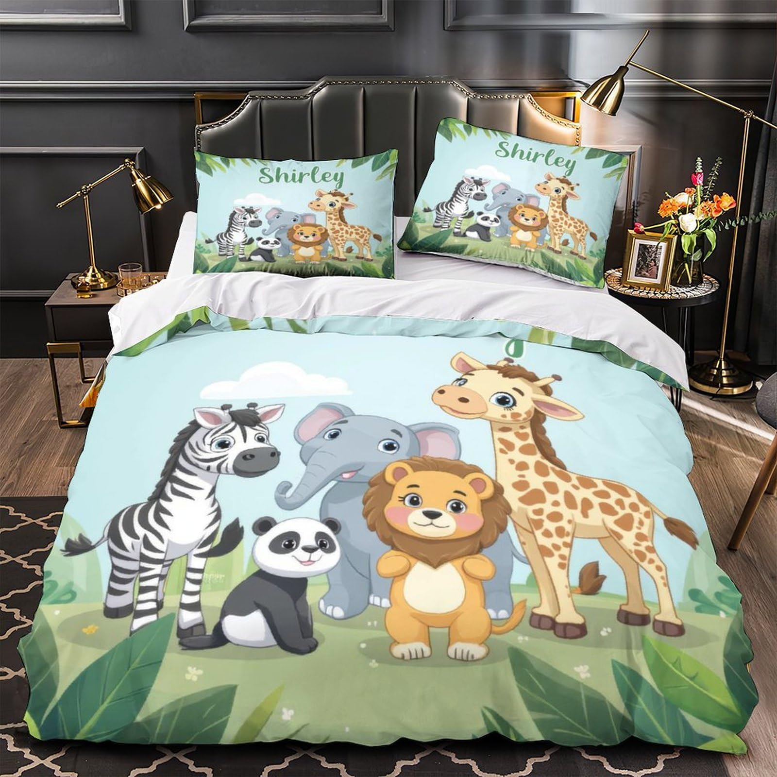 Parure de lit enfant super douce motifs animaux dessin animé pour de doux rêves