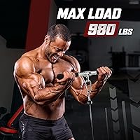 Vista 5 de Yes4All Cable Machine Attachment, Double D Handle & Tricep Rope Cable Attachment, Weight Machine Accessories Load 880 LB for Home Gym