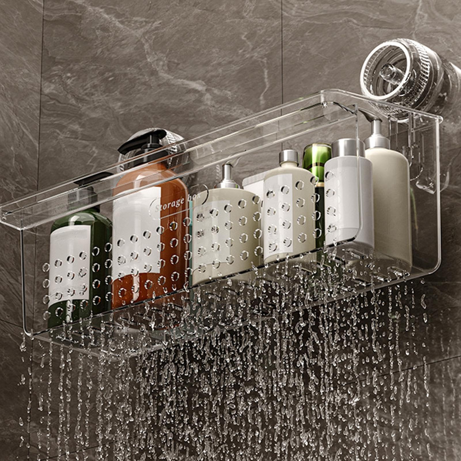 Duschregal mit Saugnapf, Wandmontage, Badezimmer-Organizer, stabiler Shampoo-Halter, multifunktionaler Badewannen-Caddy für einfache Lagerung, platzsparendes Duschzubehör