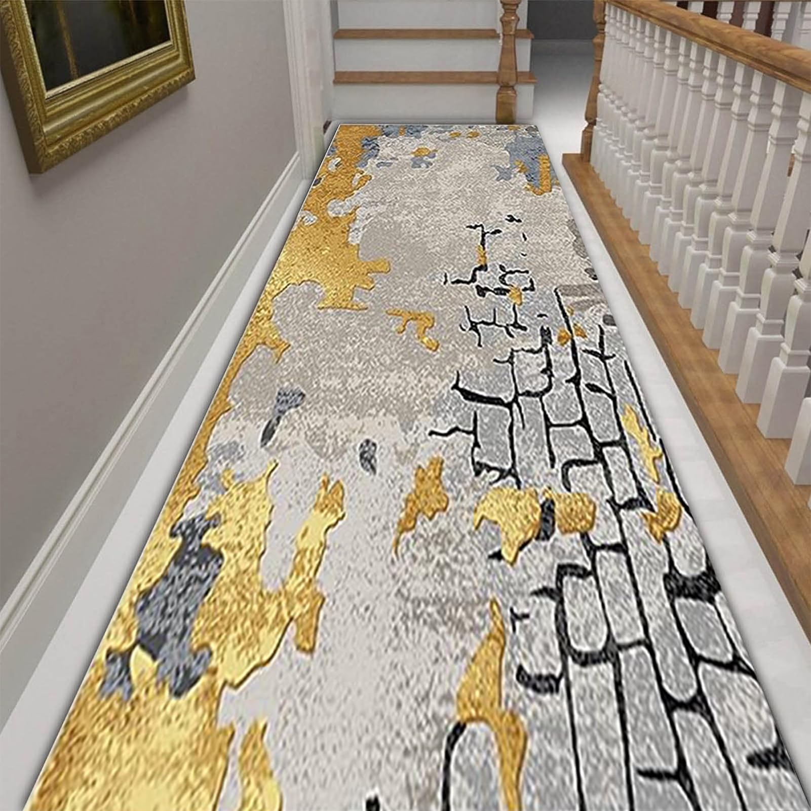 Tappeto da corridoio Tappeto da corridoio antiscivolo Tappeto da corridoio per cucina Corridoio Passaggio Scale Ingresso Corridoio Tappeti stretti Tappetino da corridoio stretto giallo con retro antis