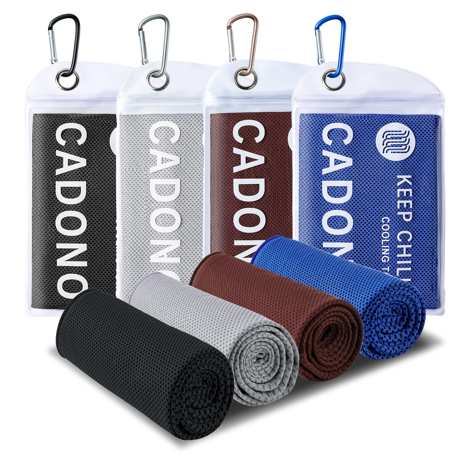 4 Pack Cooling Towel (40"x12"), Soft Breathable Chilly Towel, Ice Towel